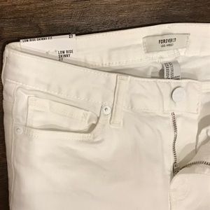 White Ripped Jean Jeggings